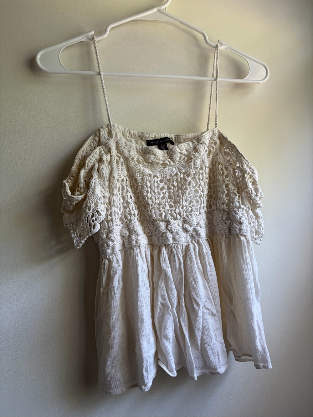 American Eagle Top Lace Festival Peasant Cottage Festival Peasant - FLAWED